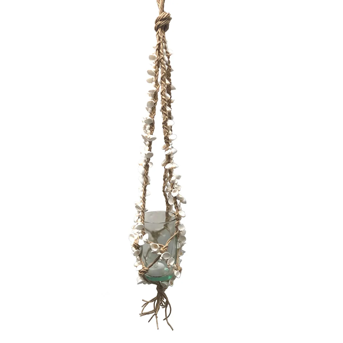 Rope & Shell Hanging Planter