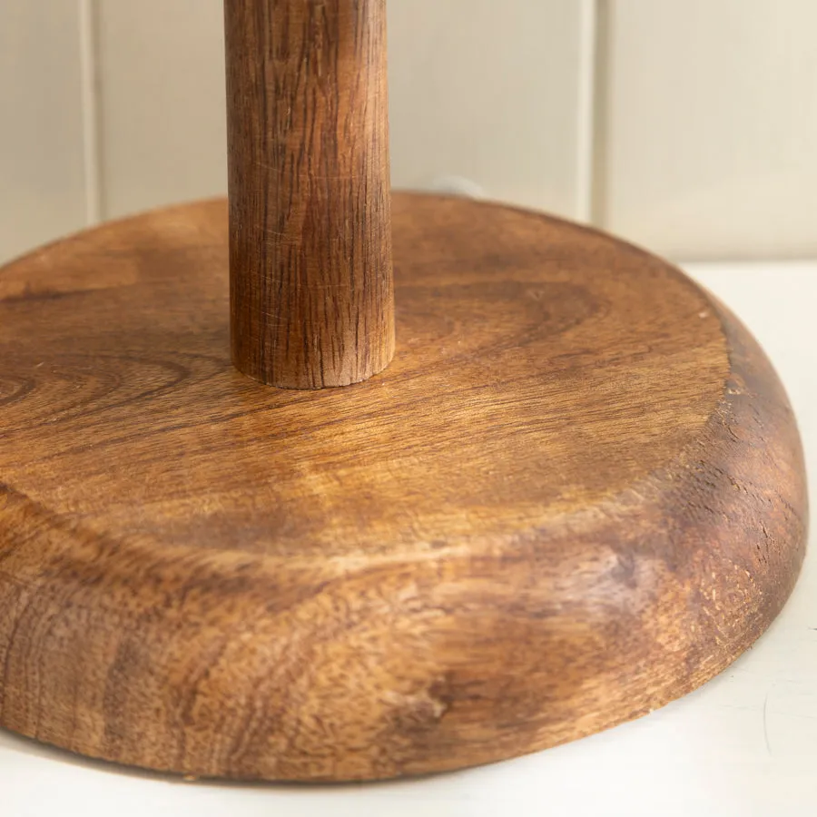 Rustic Wooden Mug Tree Stand with Decorative Top