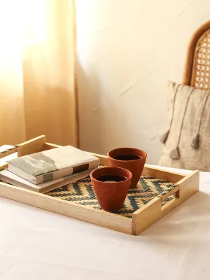 Satapada Cane Tray (Blue/Natural)