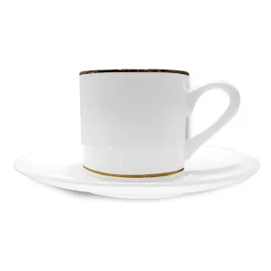 Saucer Tea Mugs with Gold rims