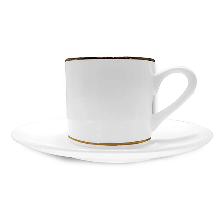 Saucer Tea Mugs with Gold rims