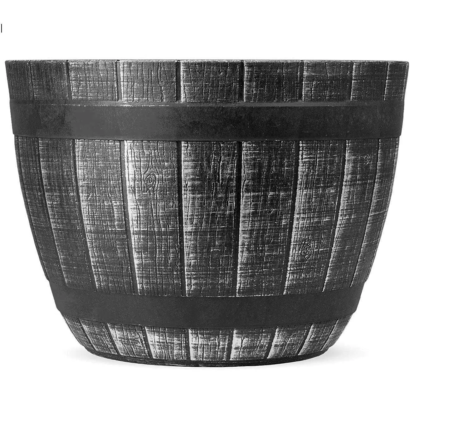 SG Traders Large Round Plastic Barrel Tub Planter