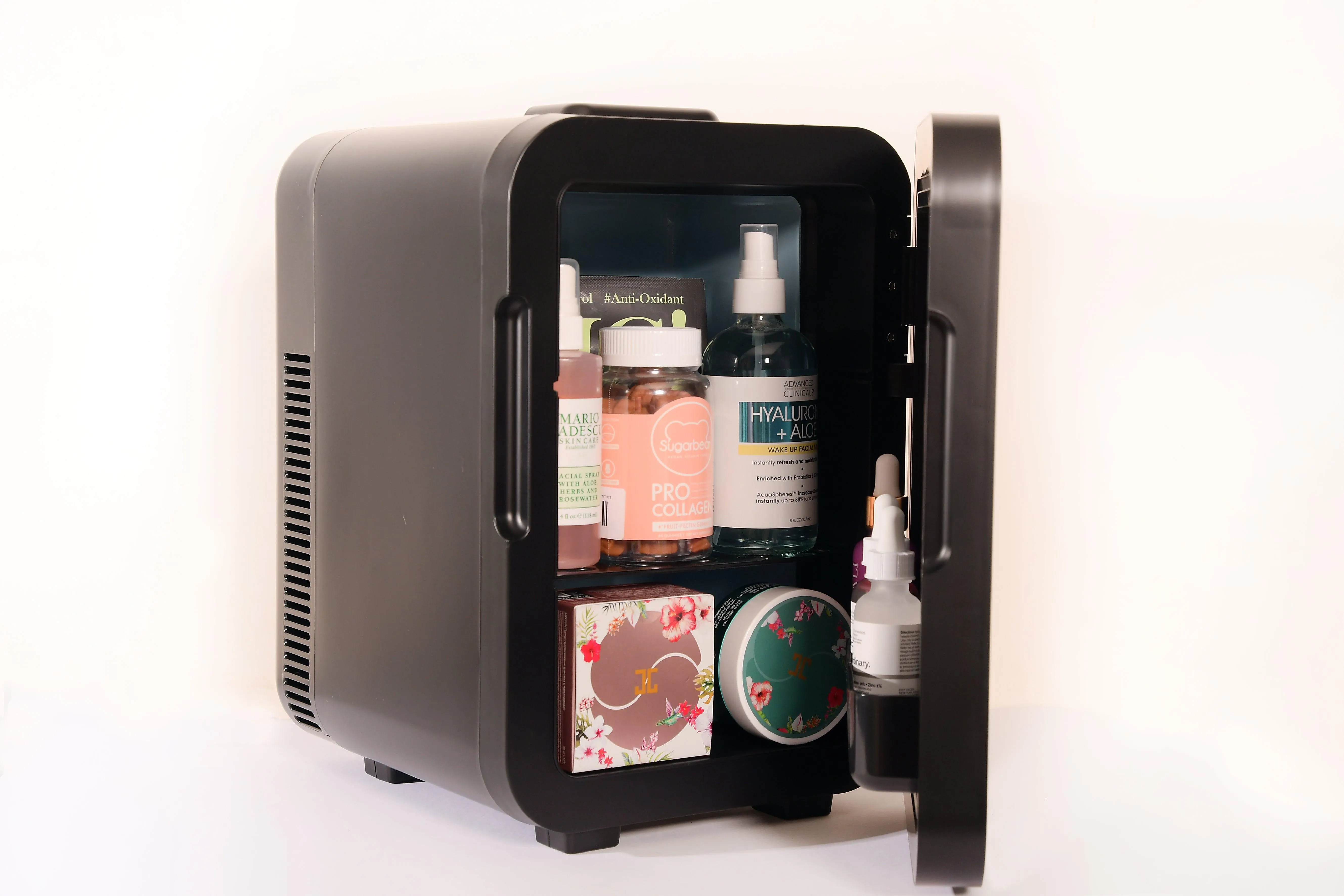 Snapaholicshop Mini Fridge 10 L With Dimmable Led Mirror Portable Beauty