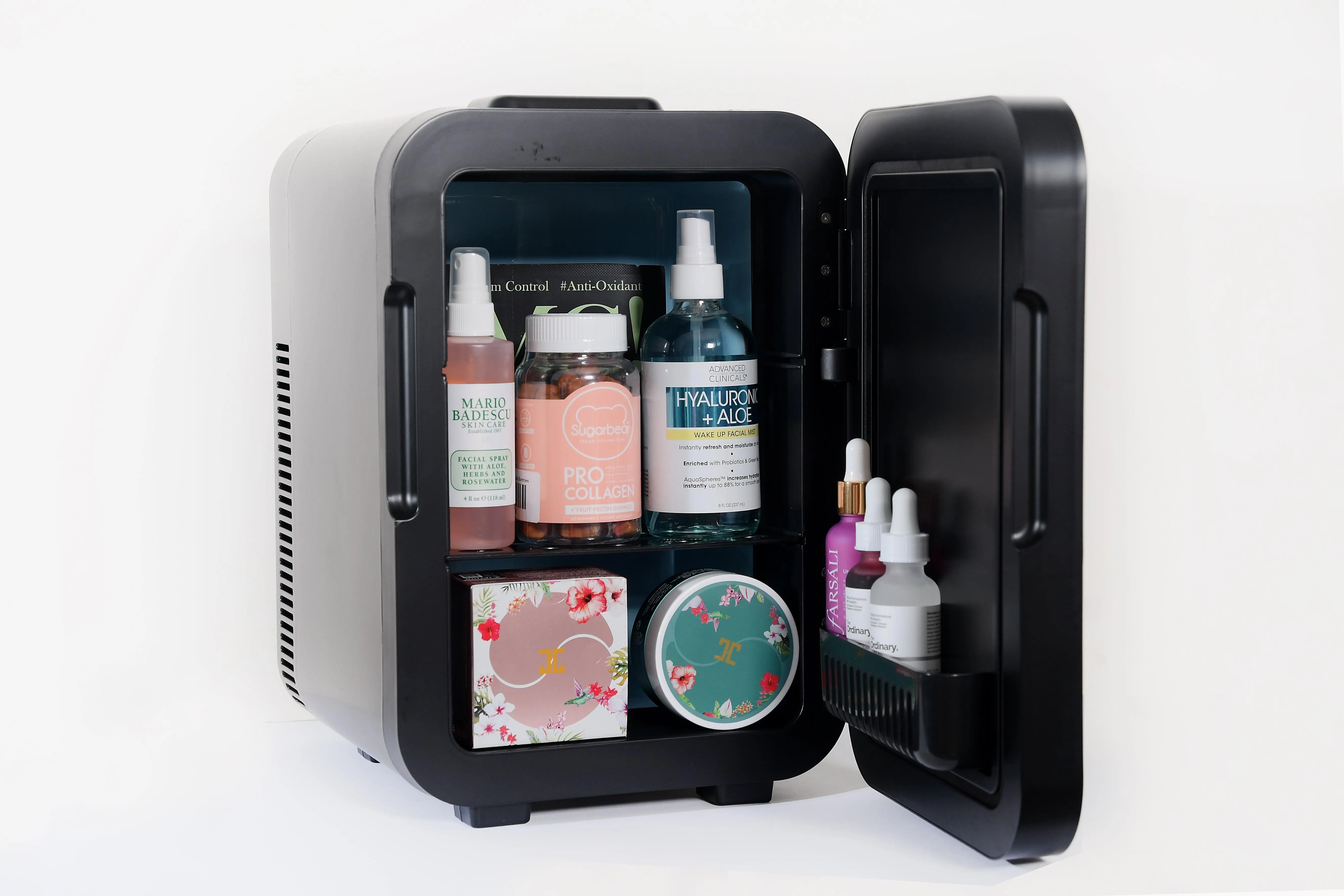Snapaholicshop Mini Fridge 10 L With Dimmable Led Mirror Portable Beauty