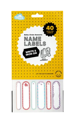 Spencil Write On & Iron On Labels Pastel x40