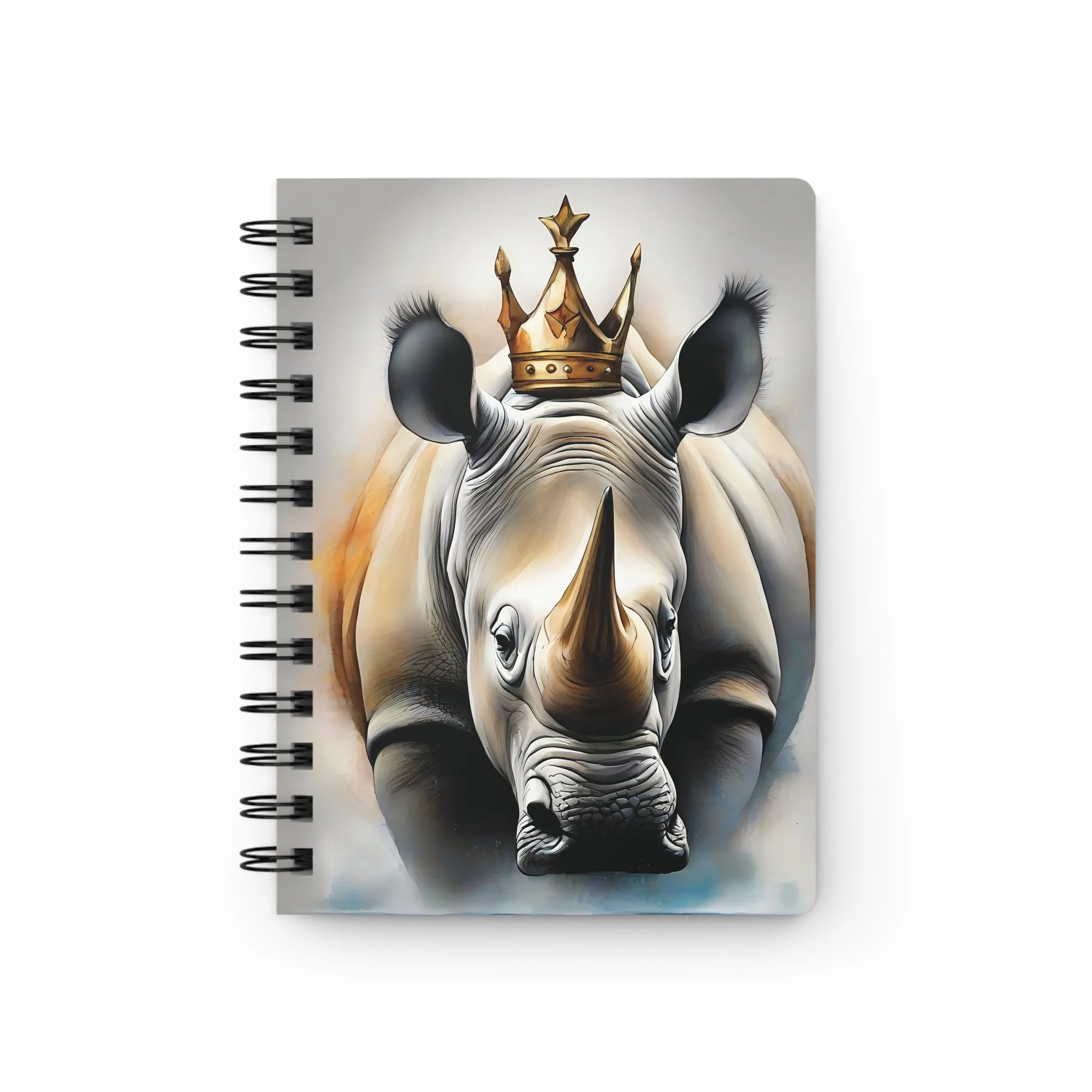 Spiral Bound Journal - White Rhino with Crown 👑 🦏 Chubby Unicorn 💕