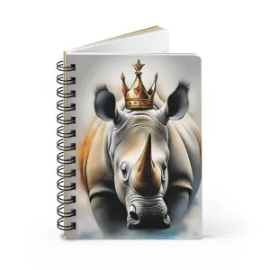 Spiral Bound Journal - White Rhino with Crown 👑 🦏 Chubby Unicorn 💕