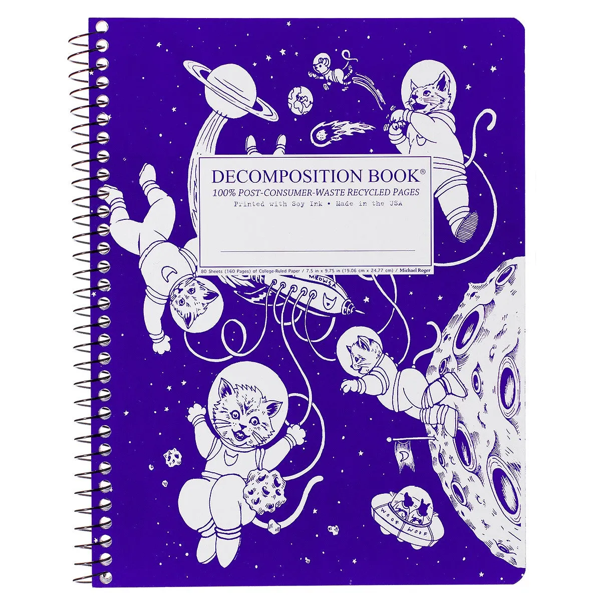 Spiral Bound Recycled Notebook (Kittens In Space)