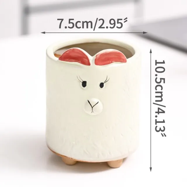 Succulent ceramic animal planters