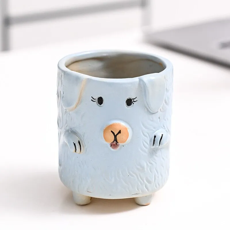 Succulent ceramic animal planters