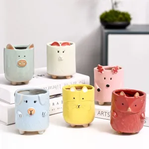 Succulent ceramic animal planters