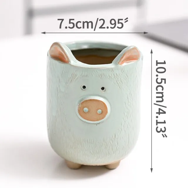 Succulent ceramic animal planters