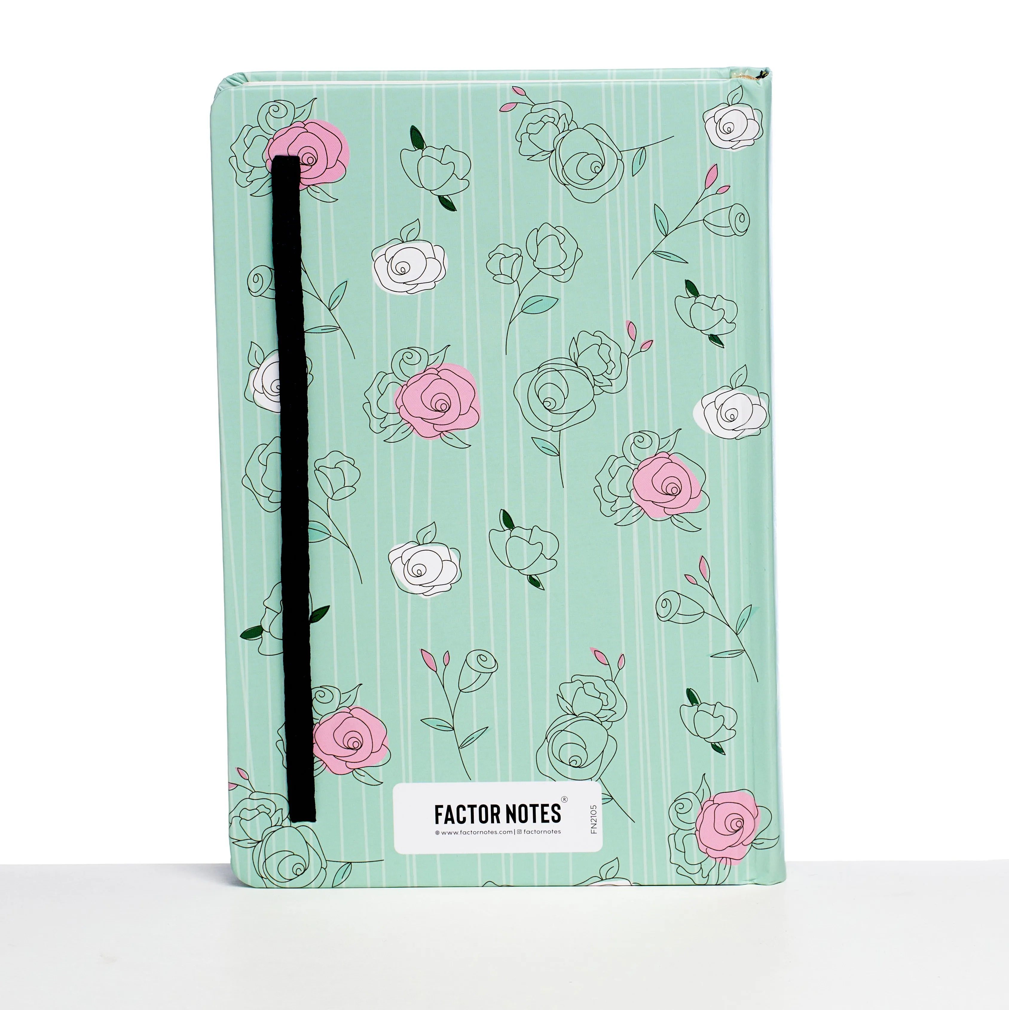 The Pastel Mint Roses - Designer Hard Cover Notebook