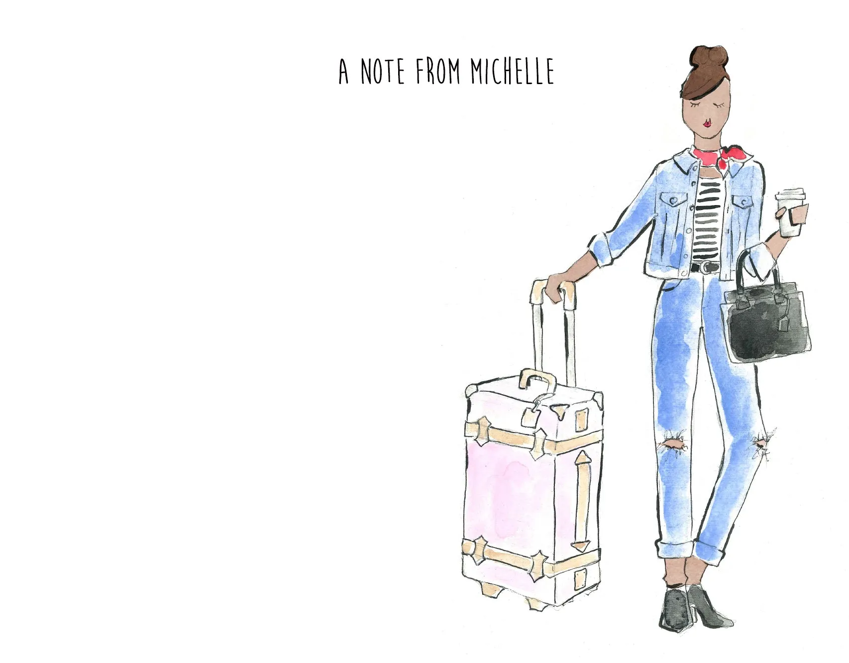 Travel Girl Personalized Stationery