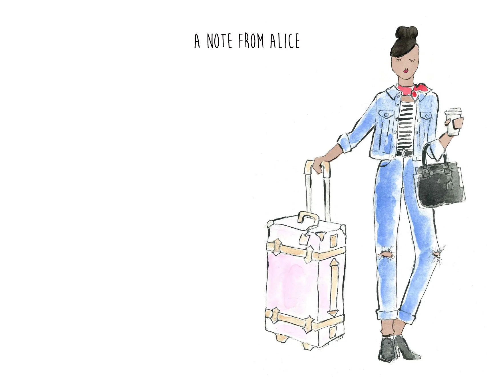 Travel Girl Personalized Stationery
