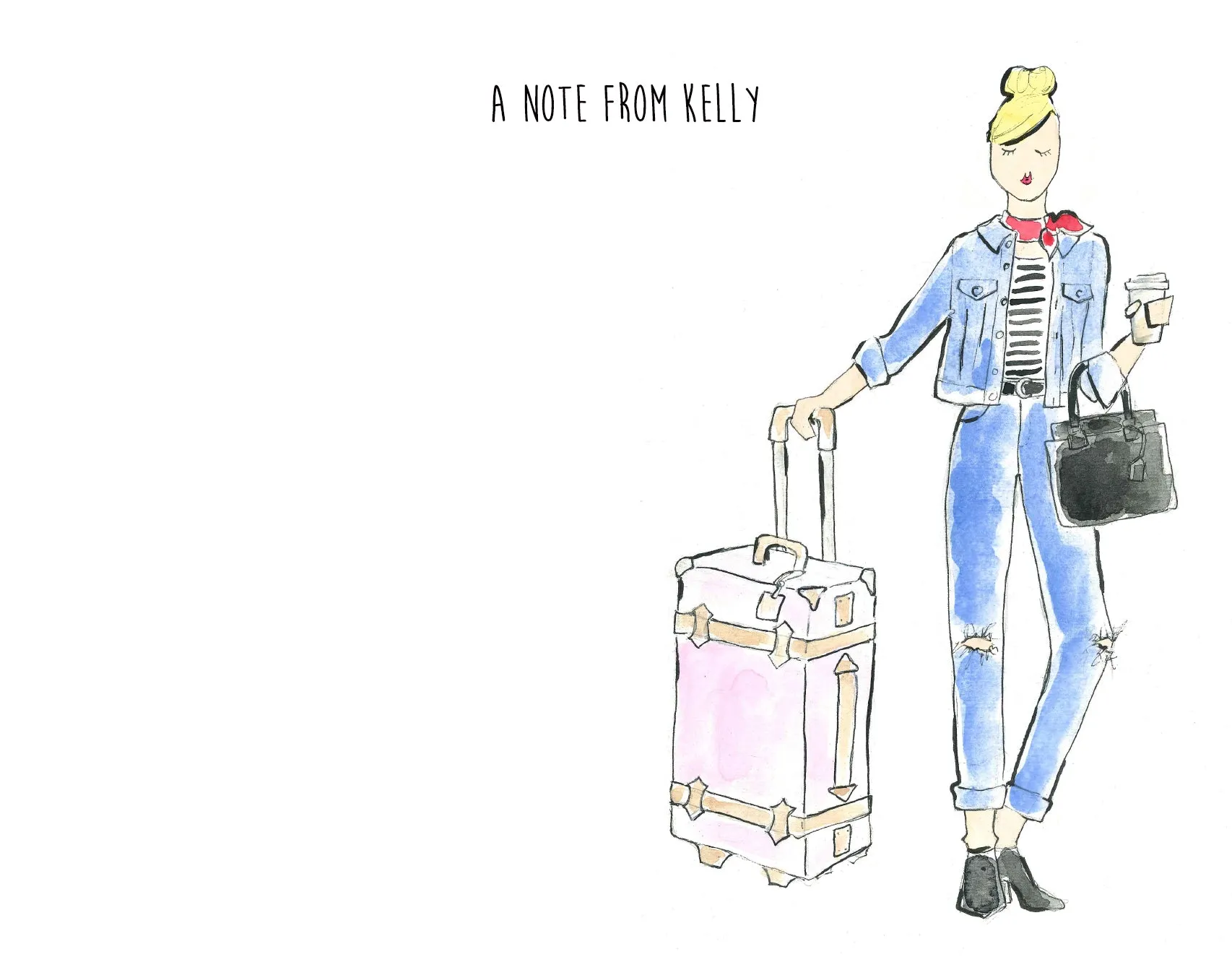Travel Girl Personalized Stationery