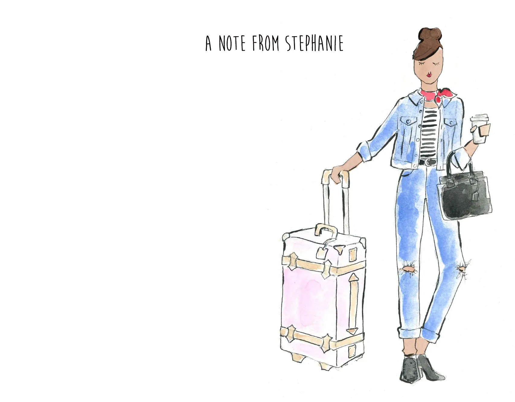 Travel Girl Personalized Stationery