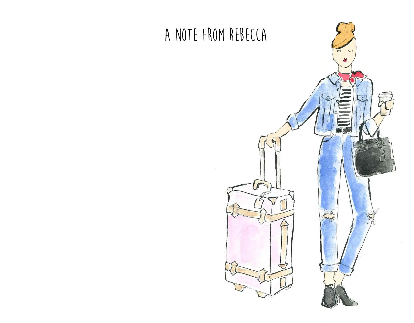 Travel Girl Personalized Stationery