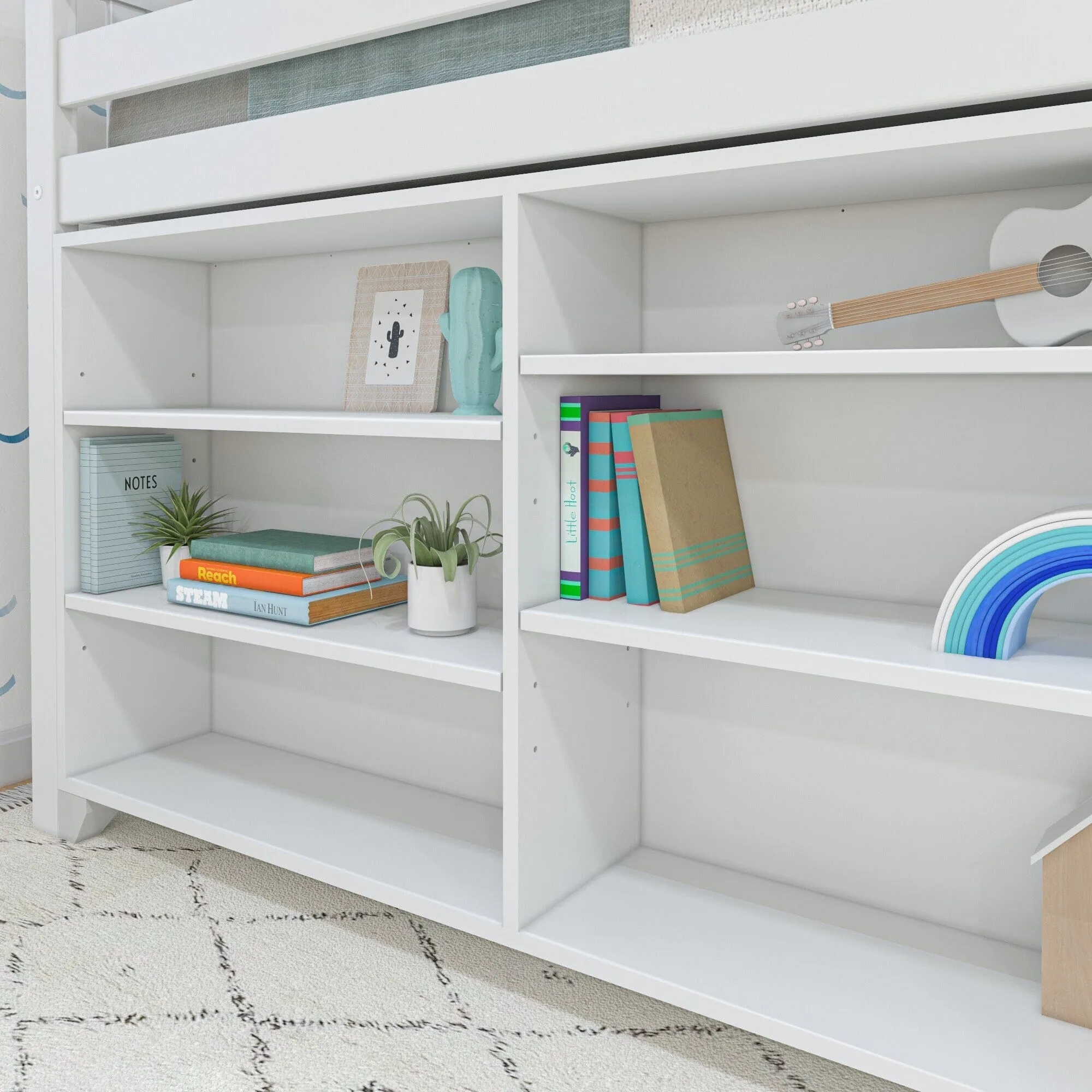 Twin Low Loft Bed With Bookcases