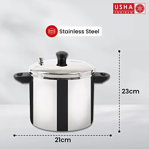USHA SHRIRAM Stainless Steel Idli Cooker | Induction & Gas Friendly Base | Idly Maker | Idli Stand | Thate Idli Maker | Idly Cooker (6 Plate (Round) Idli Cooker)