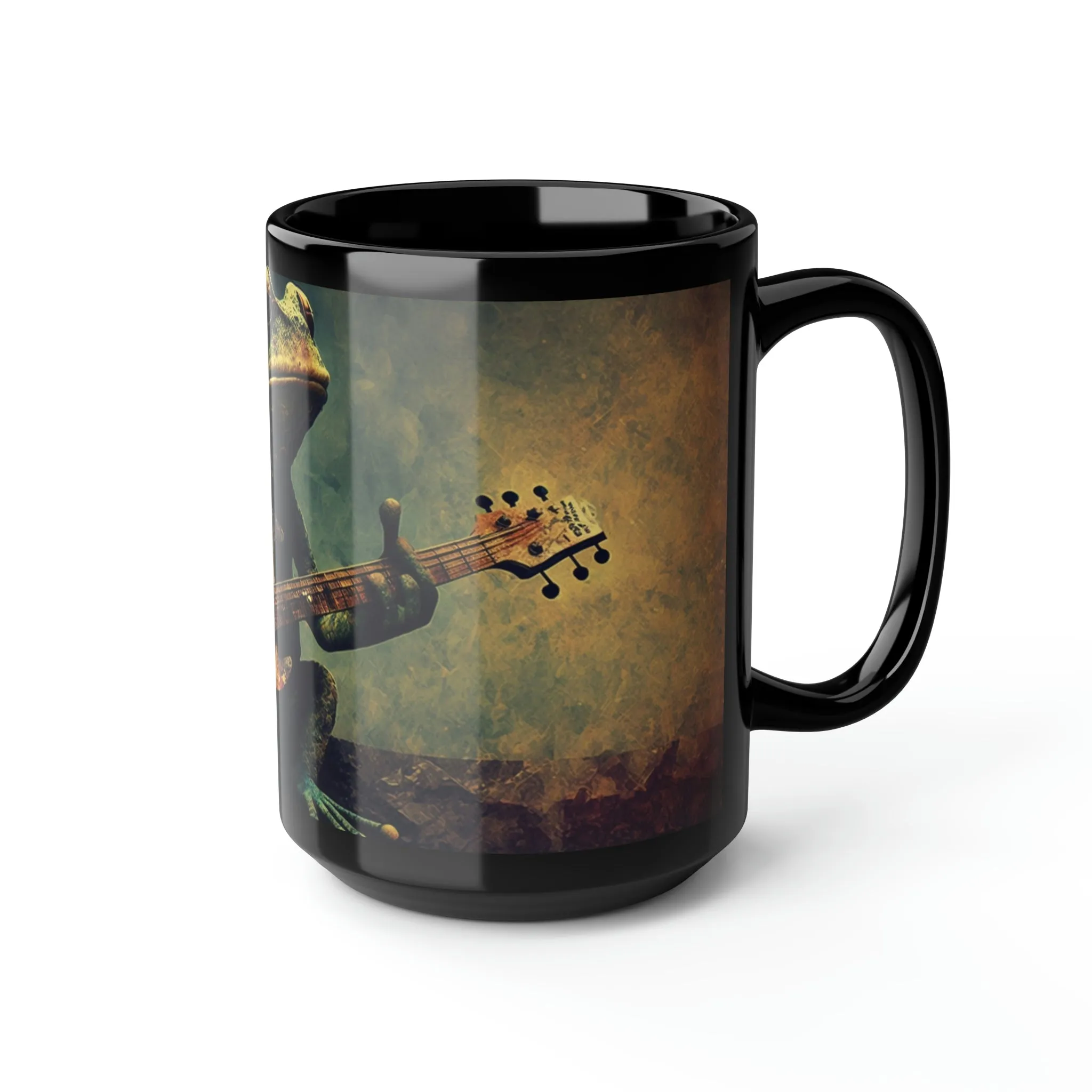 Vintage Frog Playing Guitar - 15 oz Coffee Mug