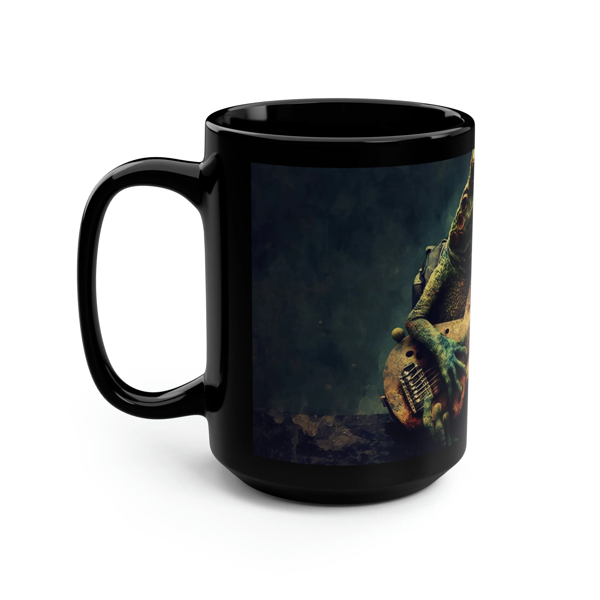 Vintage Frog Playing Guitar - 15 oz Coffee Mug
