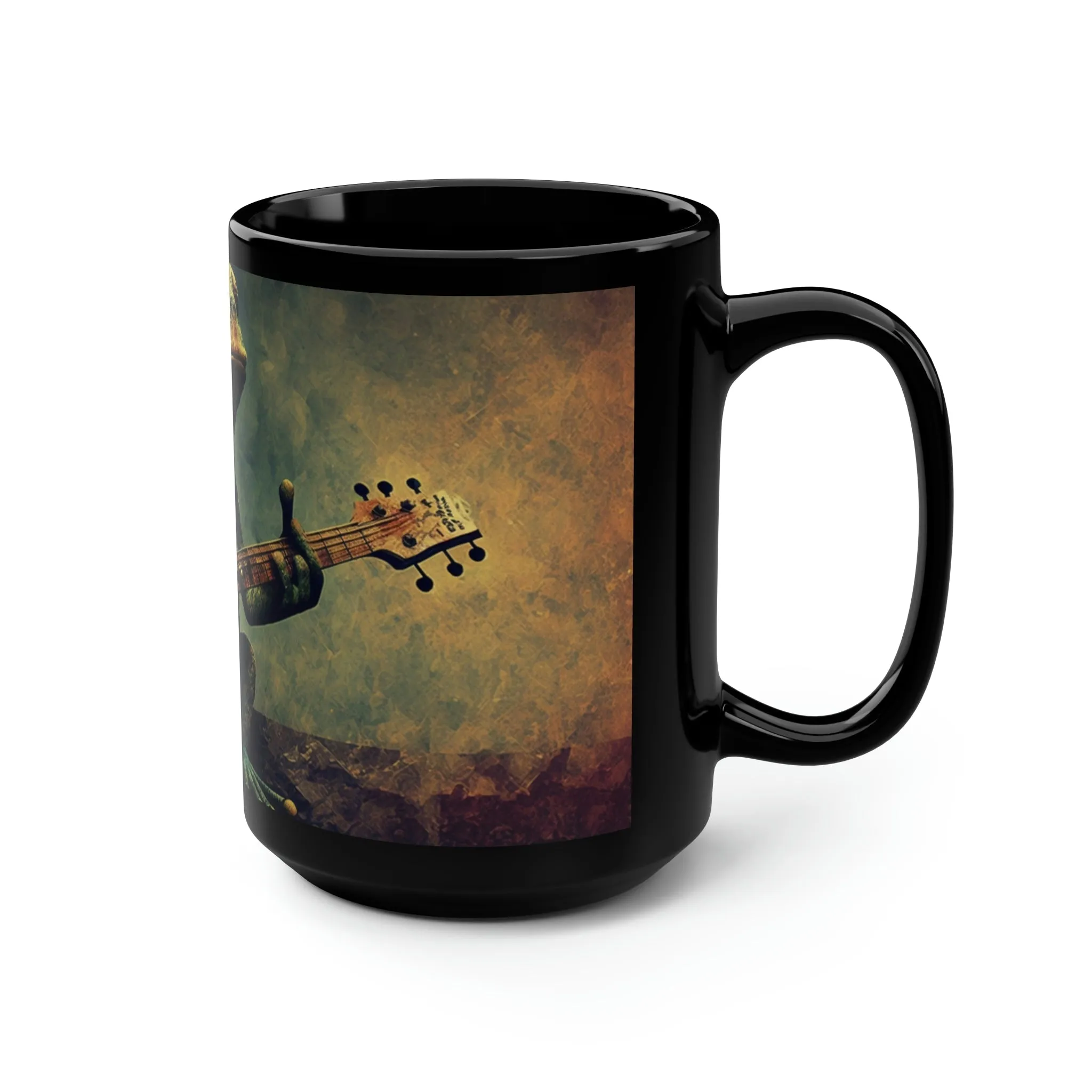 Vintage Frog Playing Guitar - 15 oz Coffee Mug