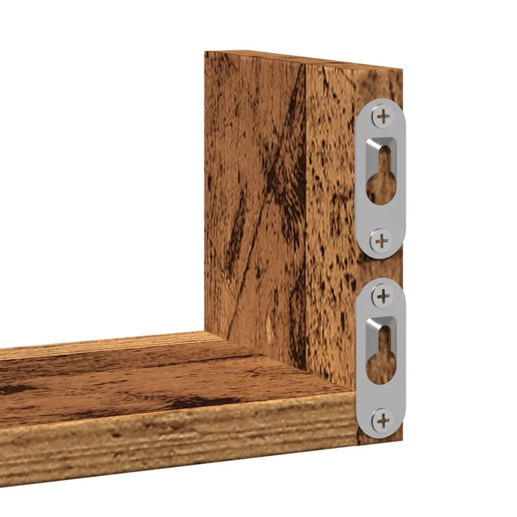 Wall Shelf 3 pcs Old Wood Engineered Wood