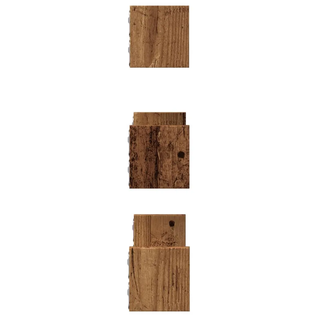 Wall Shelf 3 pcs Old Wood Engineered Wood