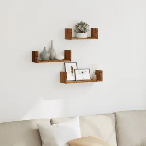 Wall Shelf 3 pcs Old Wood Engineered Wood