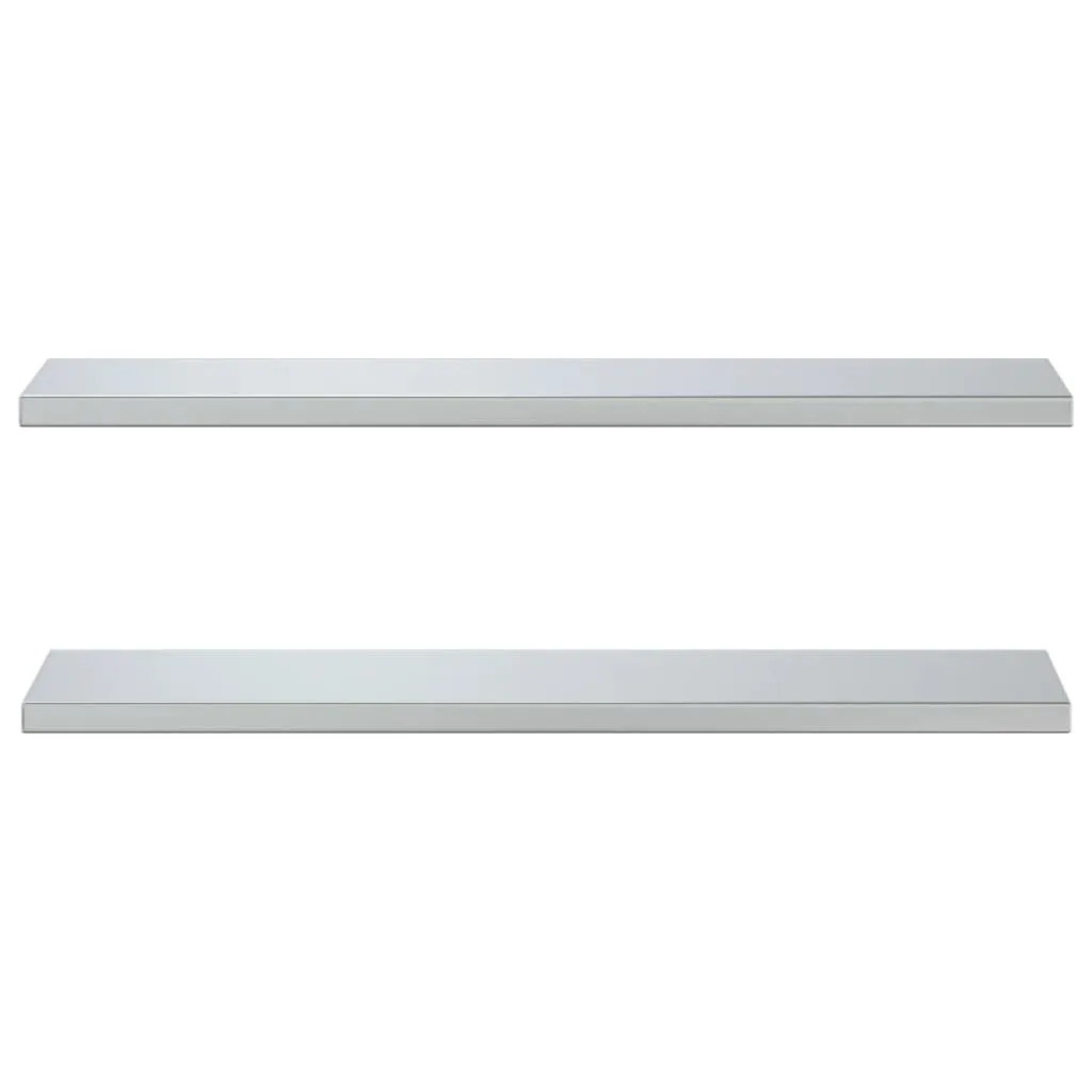 Wall Shelves 2 pcs 100x23.5x3 cm Silver Stainless Steel