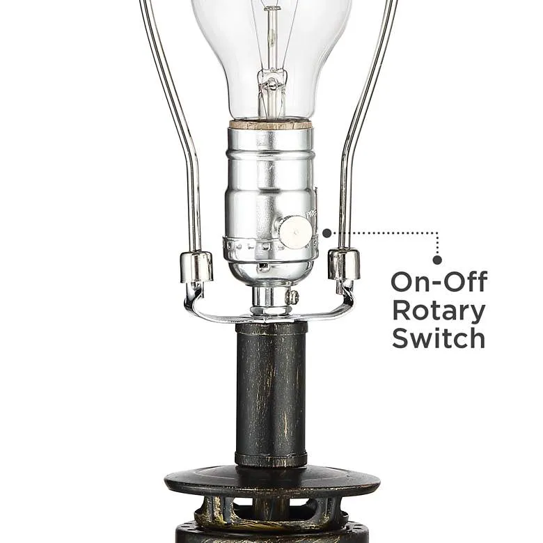 Weathered Bronze Lantern Lamp Set