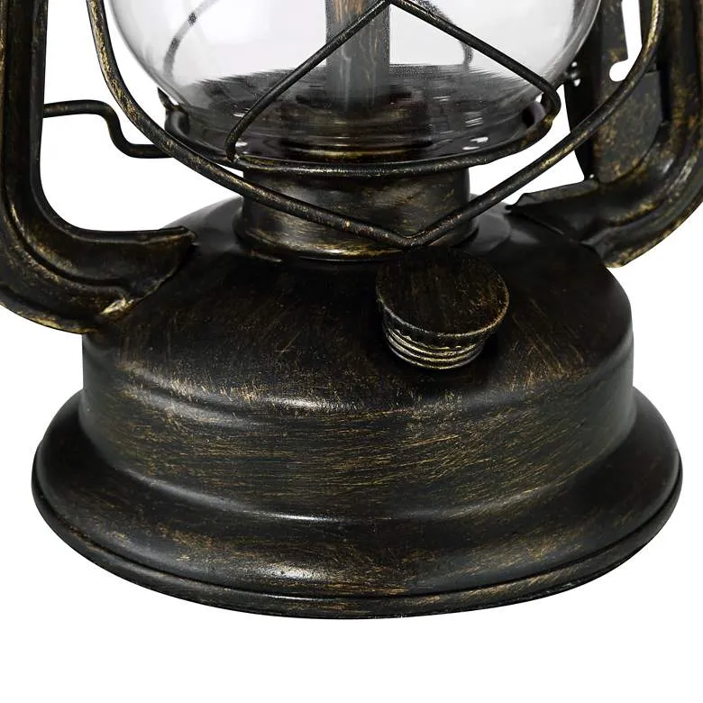 Weathered Bronze Lantern Lamp Set