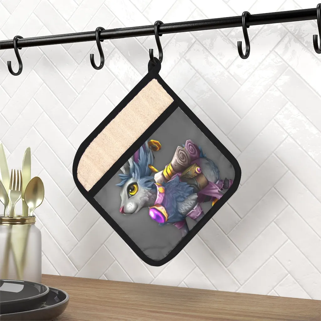 White Amara Pot Holder with Pocket
