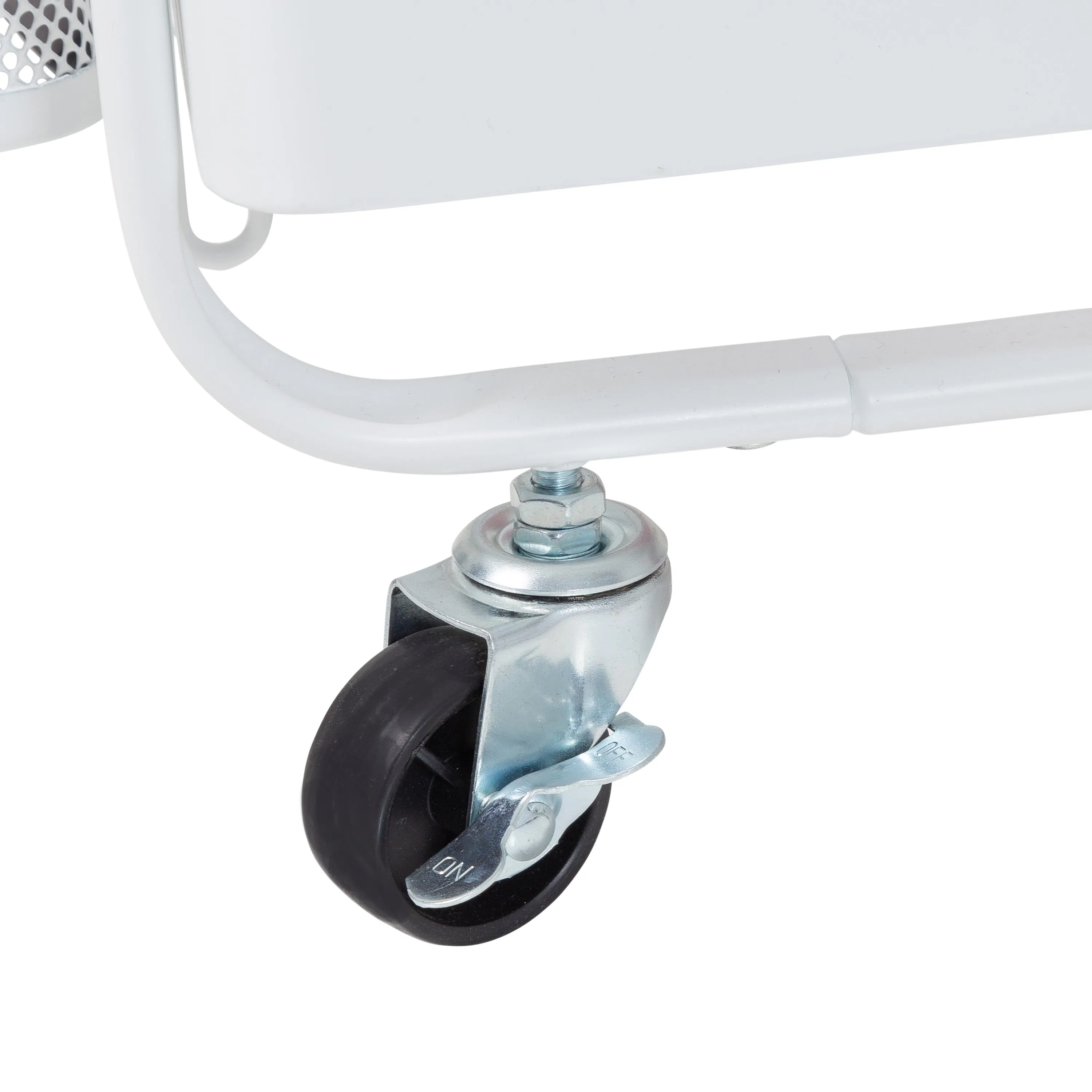 White Steel Rolling 2-in-1 Craft Storage Cart