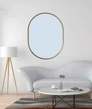 WHITESTONE HOMEDECOR Oval Wall Mirror for Bathroom, Bedroom, Antique Decor, (18 x 24 inch) (Gold)