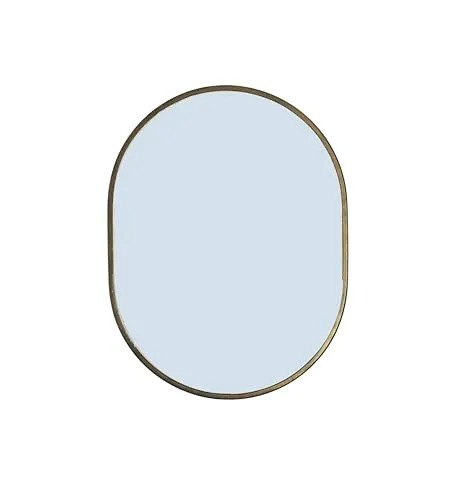 WHITESTONE HOMEDECOR Oval Wall Mirror for Bathroom, Bedroom, Antique Decor, (18 x 24 inch) (Gold)