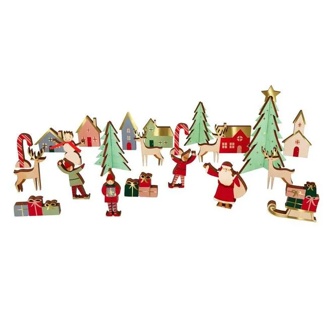 Wooden North Pole Advent Calendar