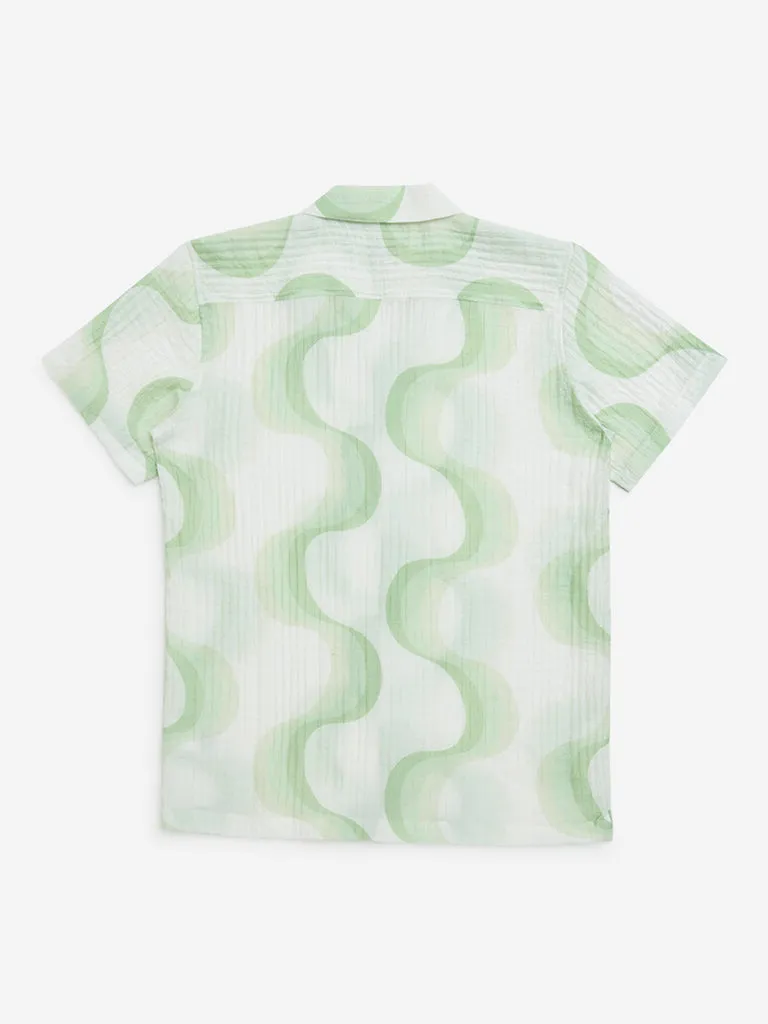 Y&F Kids Sage Abstract Pattern Shirt