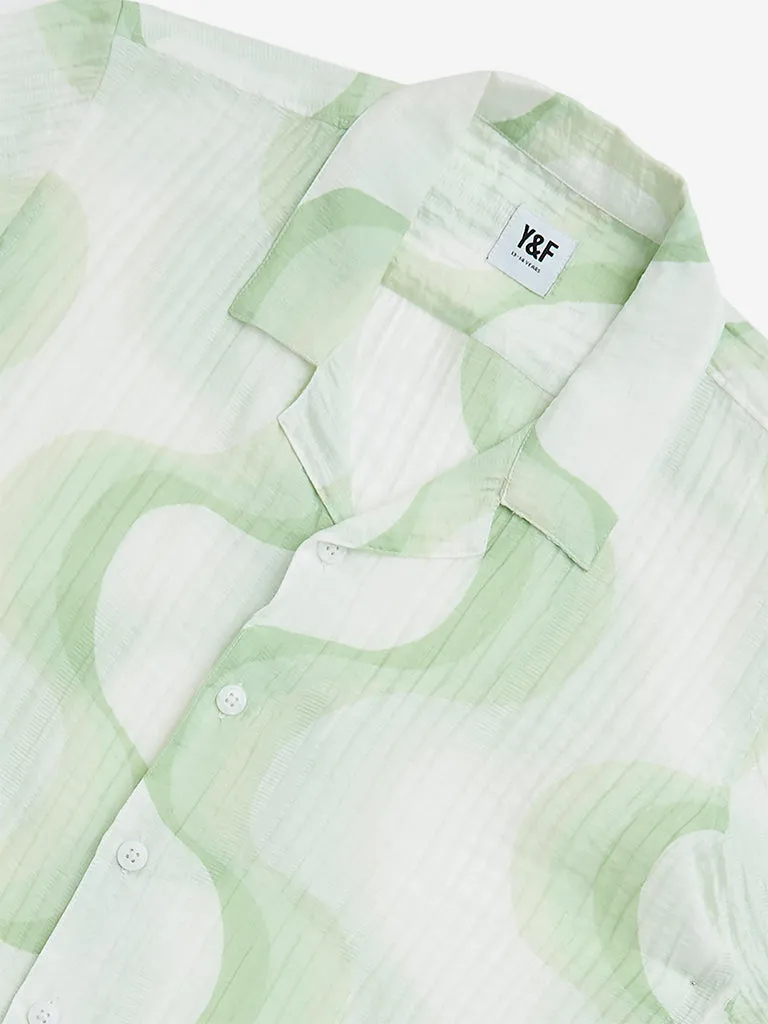Y&F Kids Sage Abstract Pattern Shirt