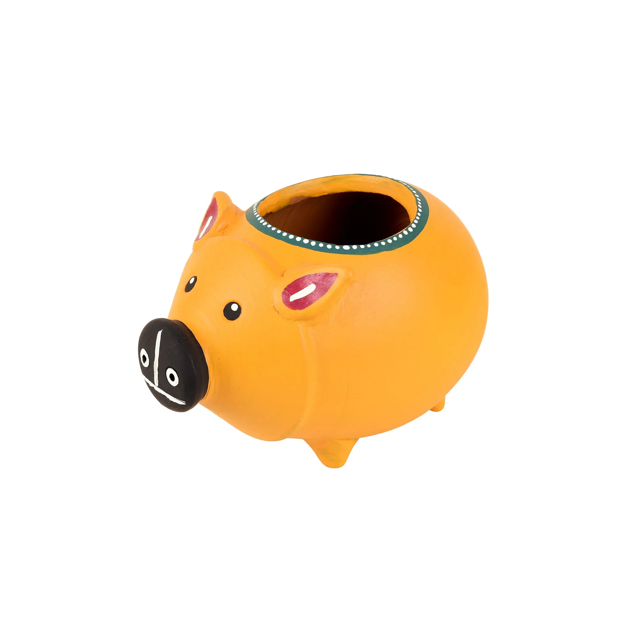 Yellow Pig Terracotta Planter (5 x 6 in)