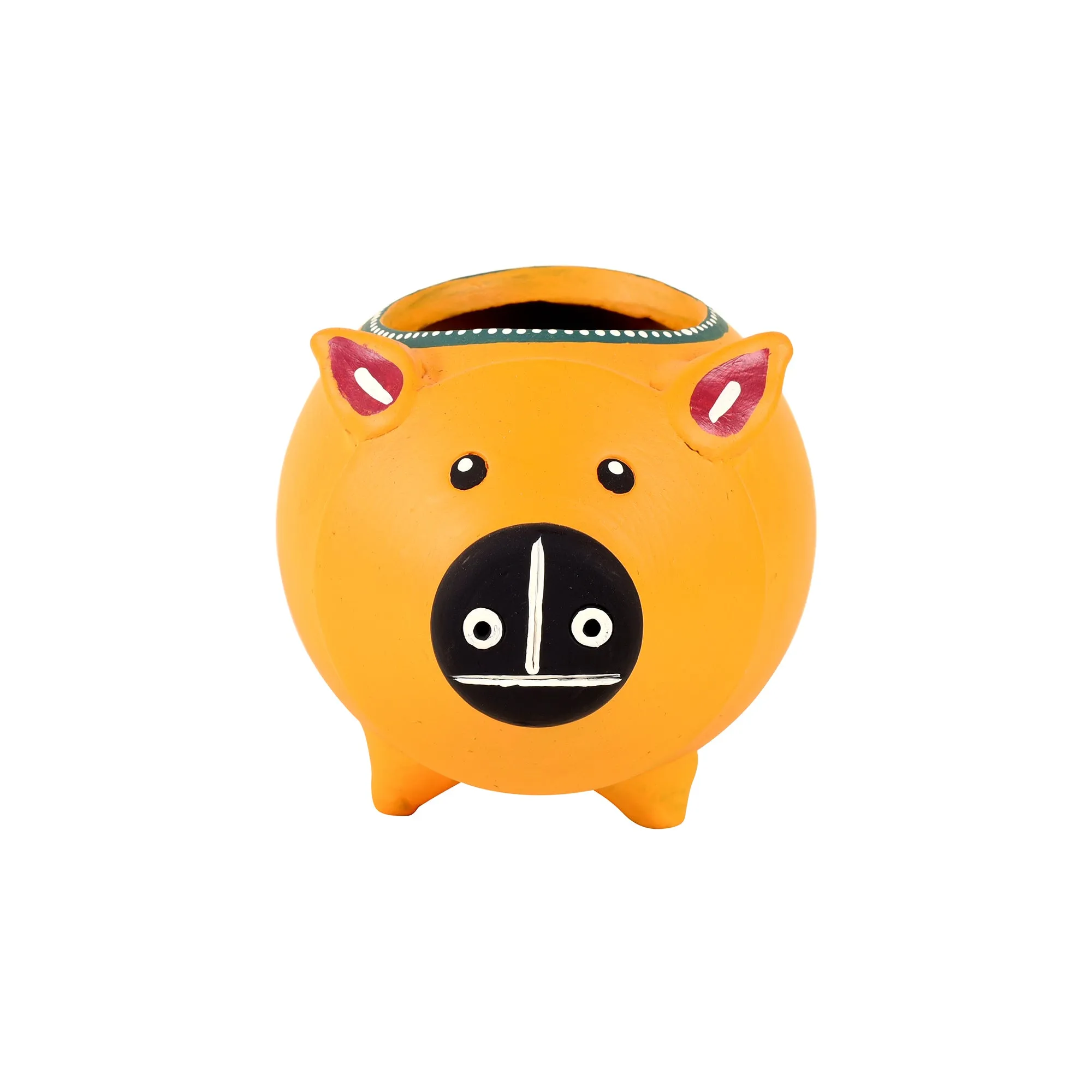 Yellow Pig Terracotta Planter (5 x 6 in)