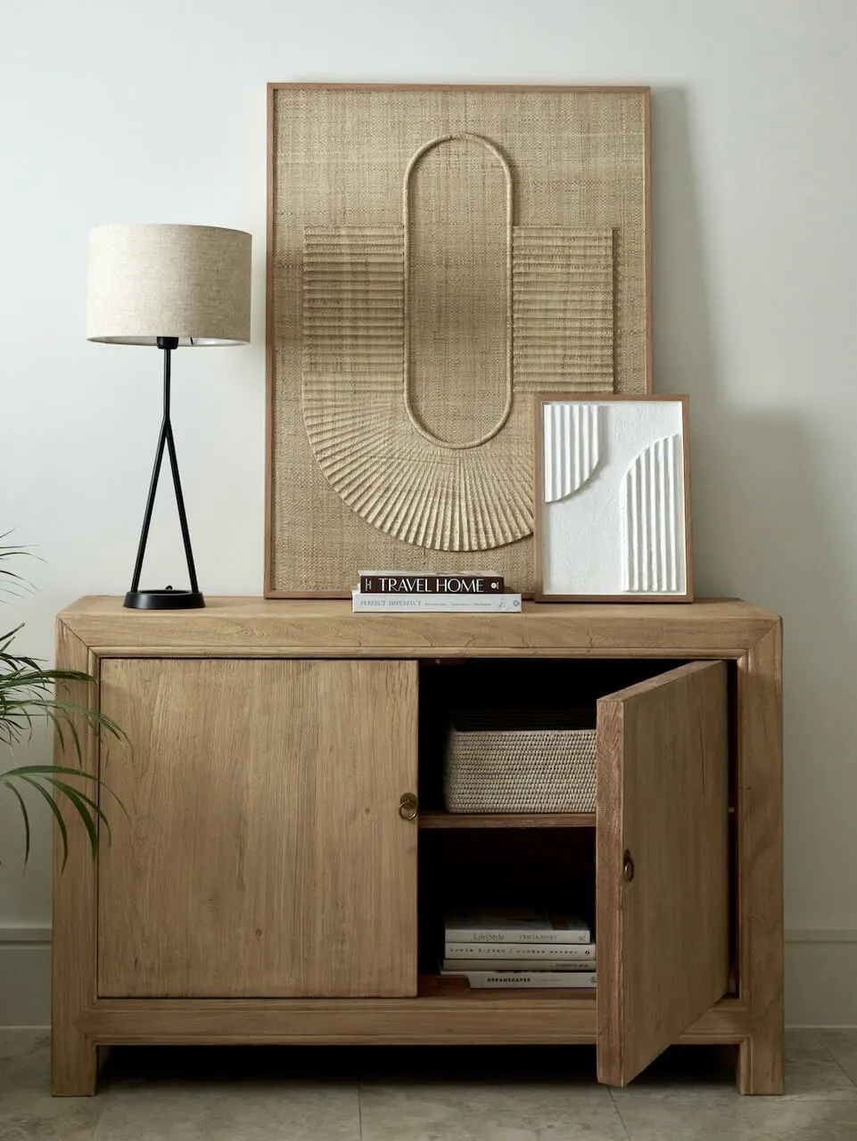 Zia Black Table Lamp with Natural Shade